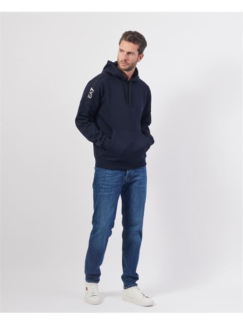 Sweat-shirt homme EA7 avec capuche et logo sur la manche EMPORIO ARMANI EA7 | 6DPM18-PJVTZ1562